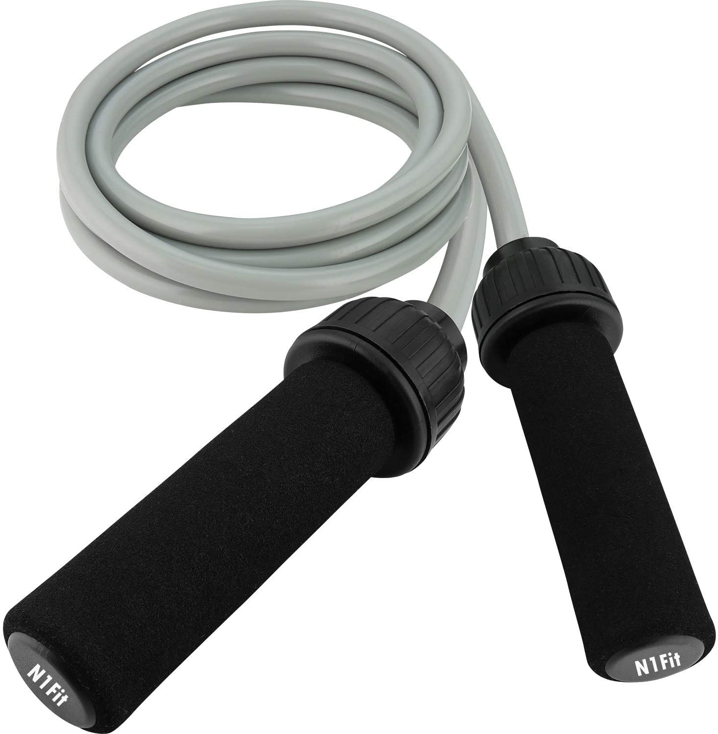 Weighted Jump Rope - (1.5LB) Solid PVC 12mm Diameter for Crossfit and  Boxing - Heavy Jump Rope with Memory Non-Slip Cushioned Foam Grip Handles  for