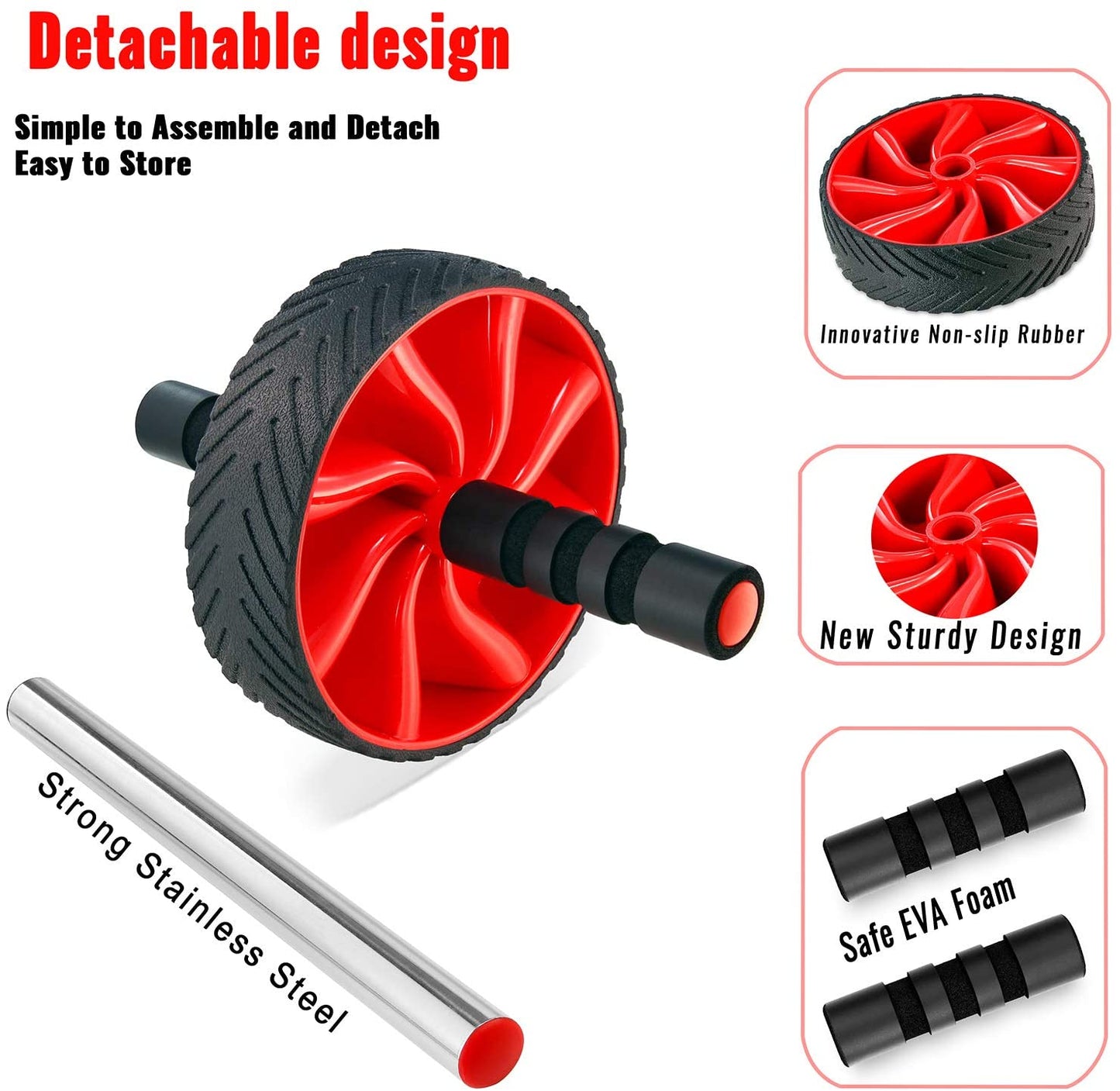 Ab Roller Wheel - Sturdy Ab Workout Equipment for Core Workout - Ab Exercise Equipment as Abdominal Muscle toner - Ab exercise equipment used as at home workout equipment for both Men & Women