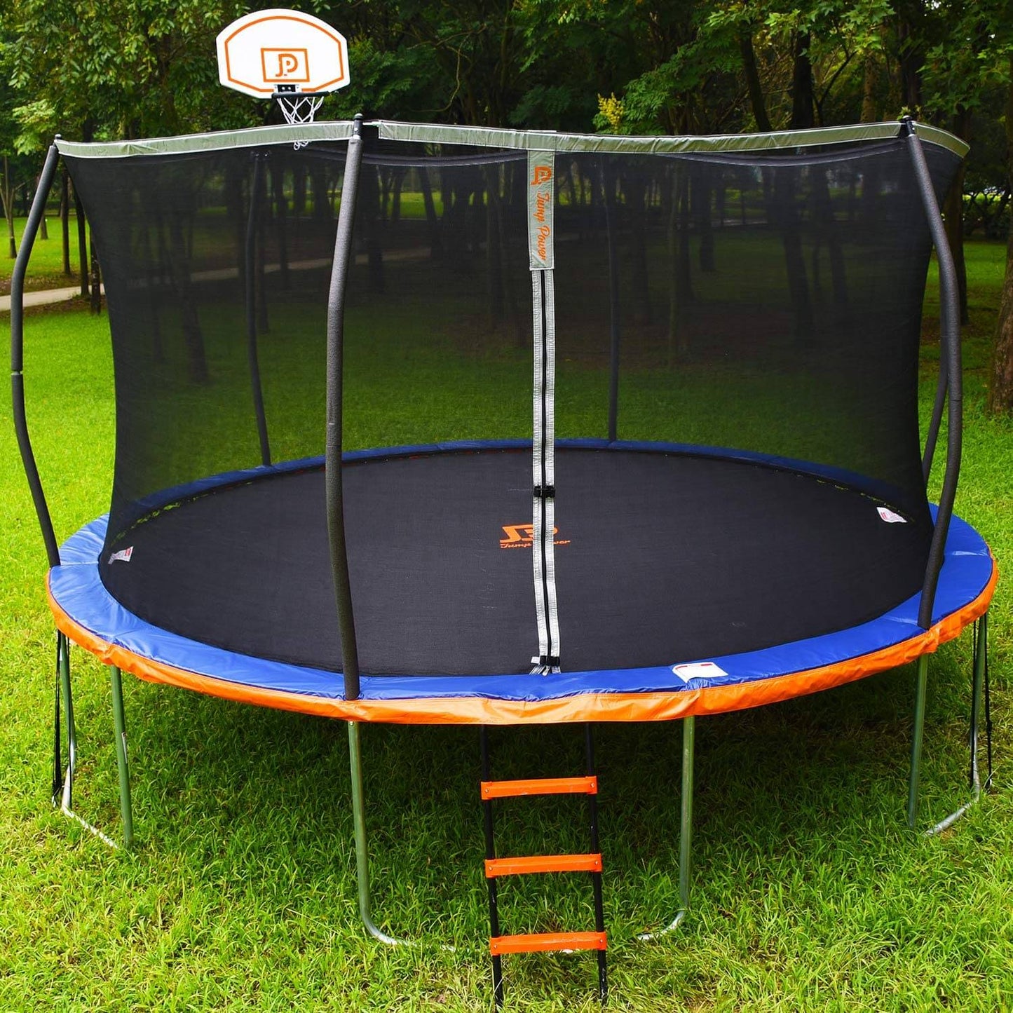 Bounce Master Trampoline Ladder - 3 Step Wide Universal Trampoline Ladder for Kids - Trampoline Accessories - Powder Coated & UV Treated Trampoline Steps for All Weather Exposure - Sturdy & Safe Design