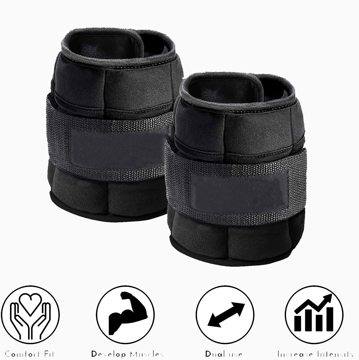 1 Pair Adjustable Ankle Weights, 2–10lbs Modularized Leg Weight Straps